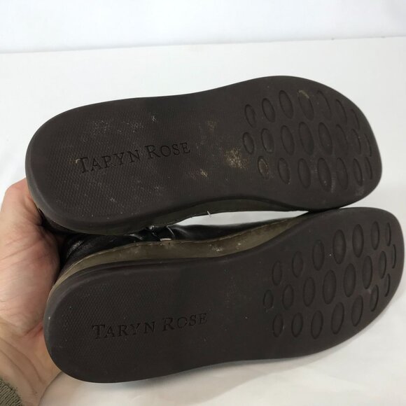 TARYN ROSE ~ WOMENS 7.5 ~ METALLIC GOLD FREDDIE SLIP ON BOOTIE BOOT - Picture 6 of 8